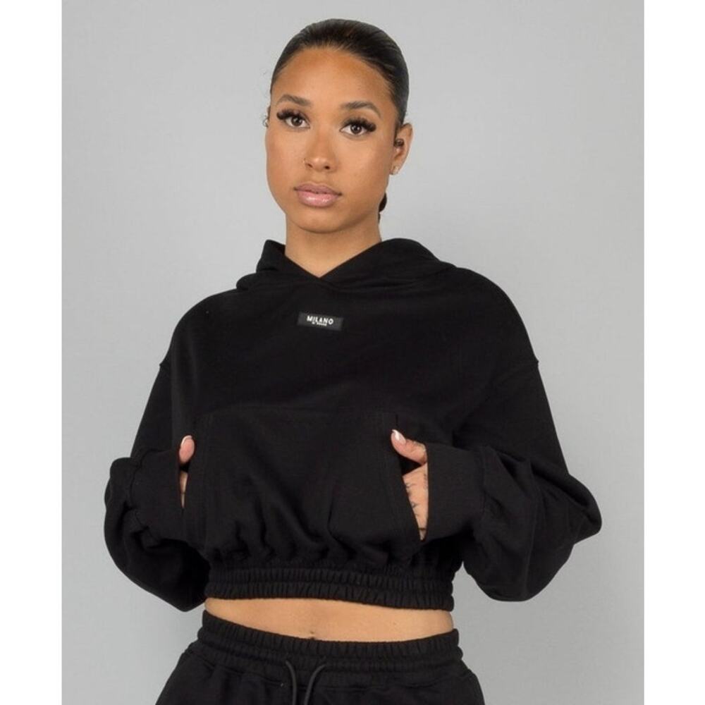 NWT Grey Milano Di Rouge Jenna Sweatsuit in Black size Medium